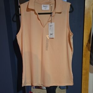 Walter Hagen Sleeveless Blouse in Soft Peach NWT